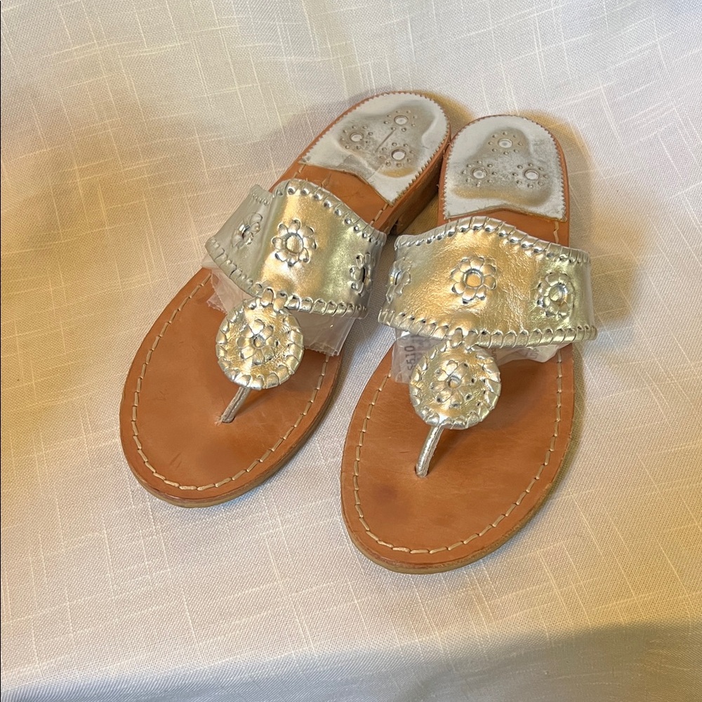 Jack Rogers Metallic Silver Women's Sandals